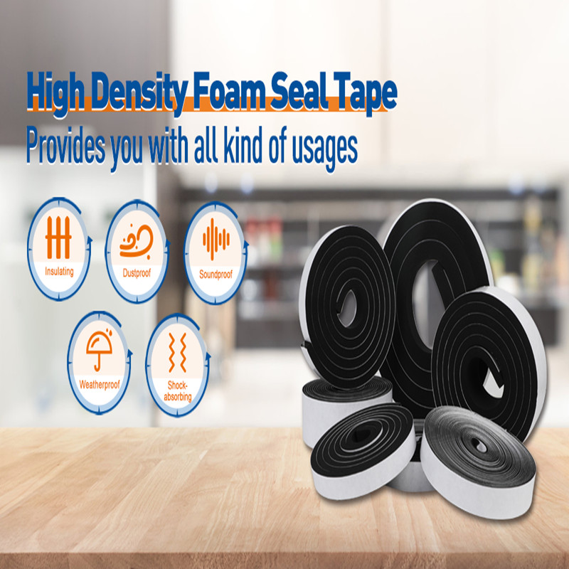 High Density Foam Weather Stripping For Insulating Door Frame Window Soundproof Self Adhesive