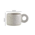 300ML Ceramic Nordic Ring Handle Coffee Mug Speckled Brief Novelty Pattern Milk