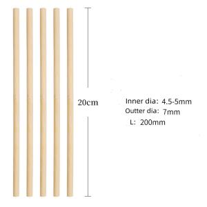 Quality 7mm Eco Friendly bulk Bamboo Drinking Straws 100Pack Custom wholesale
