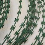 Green Painted Razor Barbed Tape Anti Climbing Weather Resistant Durable