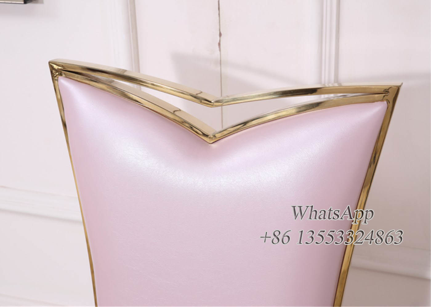 Stainless Steel Leather Dining Chairs Gold Frame For Wedding Party (YS-7)