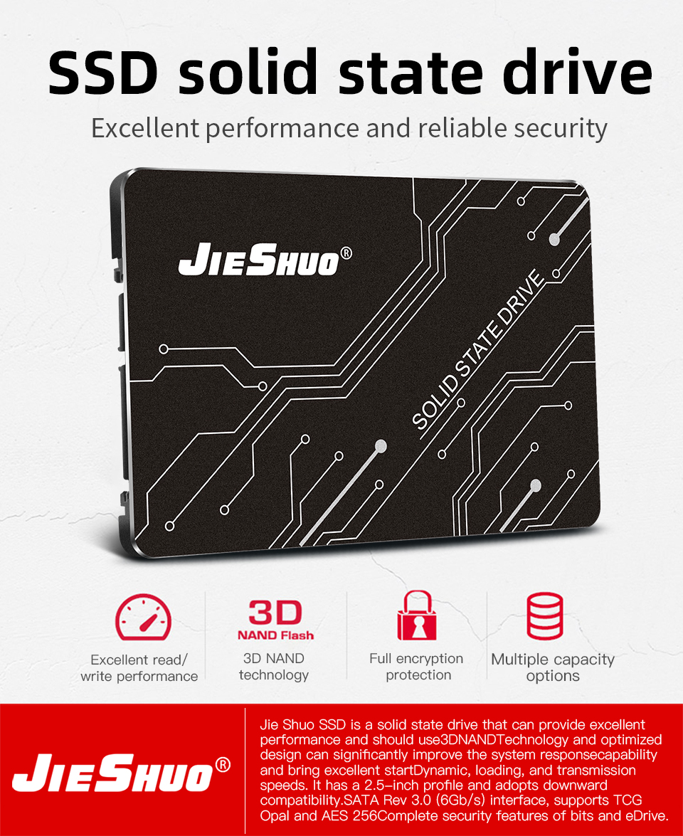 2.5 Inch SSD Solid State Drive 256GB 1.50GHz Processor Main Frequency