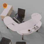 Contemporary Solid Surface Office Furniture , Boss Table For Office