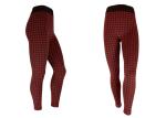 Black And Red Check Womens Fleece Lined Leggings For Winter Working Suit