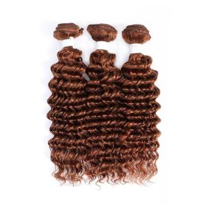 Quality #30 Medium Auburn Deep Wave Remy Human Hair Bundles Sew In Weave Bundles Brazilian Bundle Deals wholesale