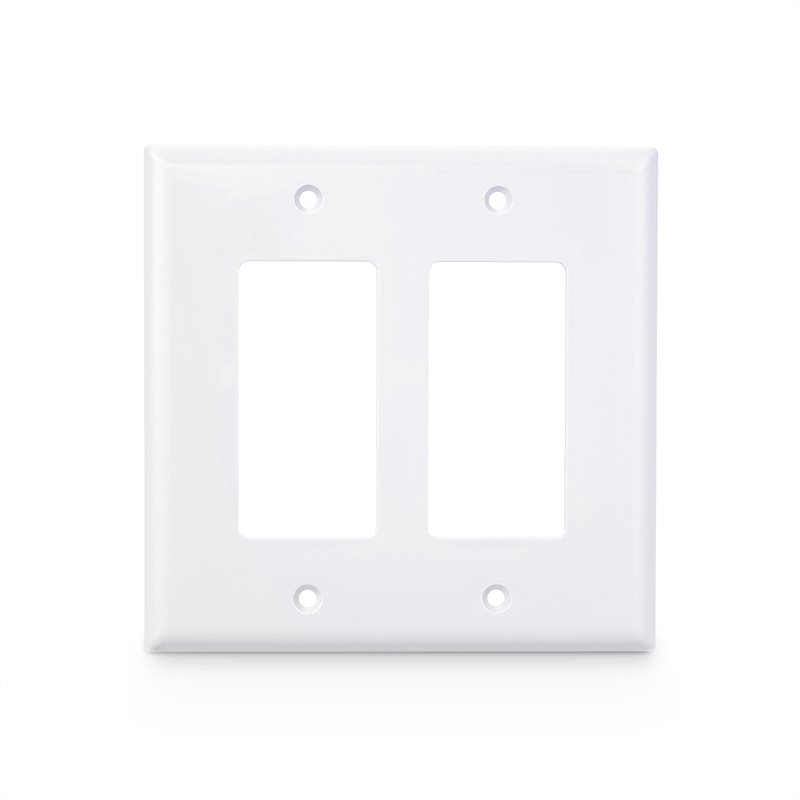 Customized 2 Gang American Standard Plastic Cover Wall Plate for Single Dual Port Outlet