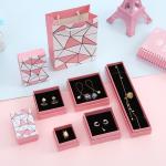 Hot Stamping Paper Jewelry Boxes Bow Tie Lid And Base Cardboard Paper Packaging