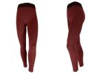 Black And Red Check Womens Fleece Lined Leggings For Winter Working Suit