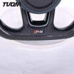 Black Perforated Leather Carbon Fiber Steering Wheel Audi RS3 S3 A3 A4 RS4