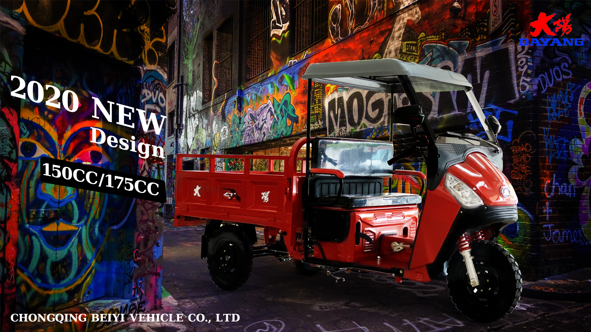 DAYANG Big Space Displacement 250cc Delivery Motorized Tricycle for Zambia Cargo