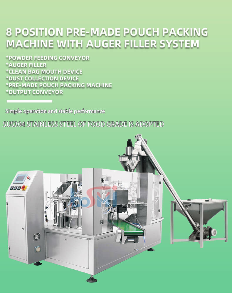 Bean Powder Grain Powder Spice Powder Premade Pouch Packaging Machine 200g 500g