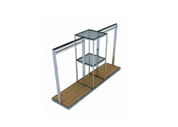 Adjustable Retail Shop Wall Mounted Clothes Rack , Metal Small Mobile Clothes Rail
