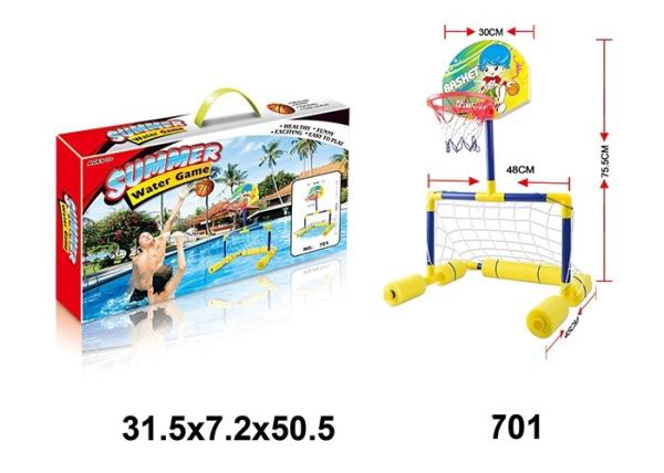 Unisex Children's Play Toys , 2 In 1 Water Basketball Hoop Soccer Goal Set