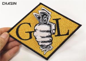 Quality Grab Money Clothing Embroidery Patches Twill Fabric Base Heat - Cut Border wholesale