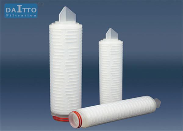 Cheap Natural Hydrophobicity Pleated Filter Cartridge 0.45 1.0um Micron Rating for sale