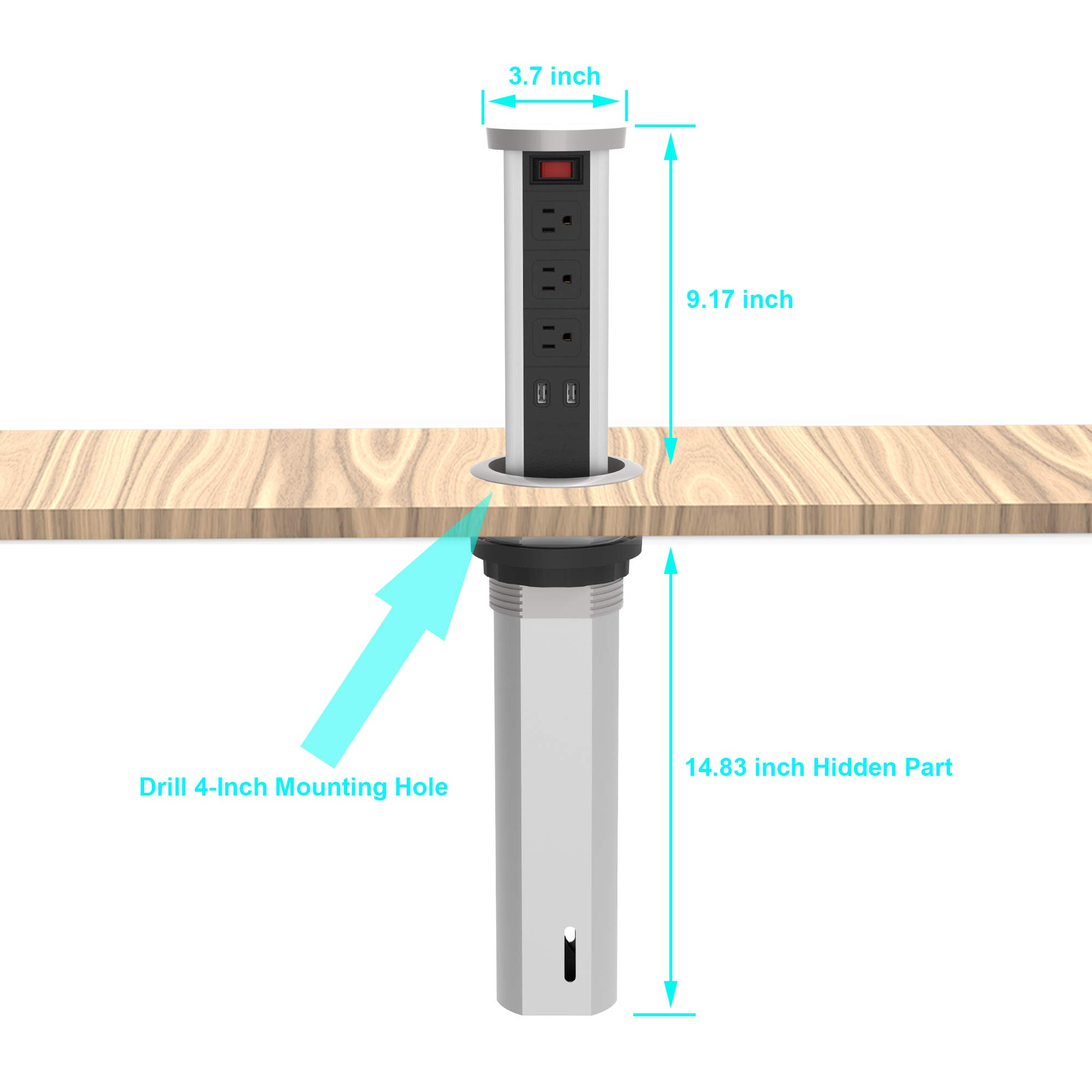 Retractable Recessed Tower Power Outlet Strip Electric Socket Customized
