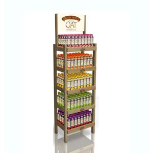 Quality Juice Wine Display Stand Wooden Beer Display Rack 5 Layers wholesale