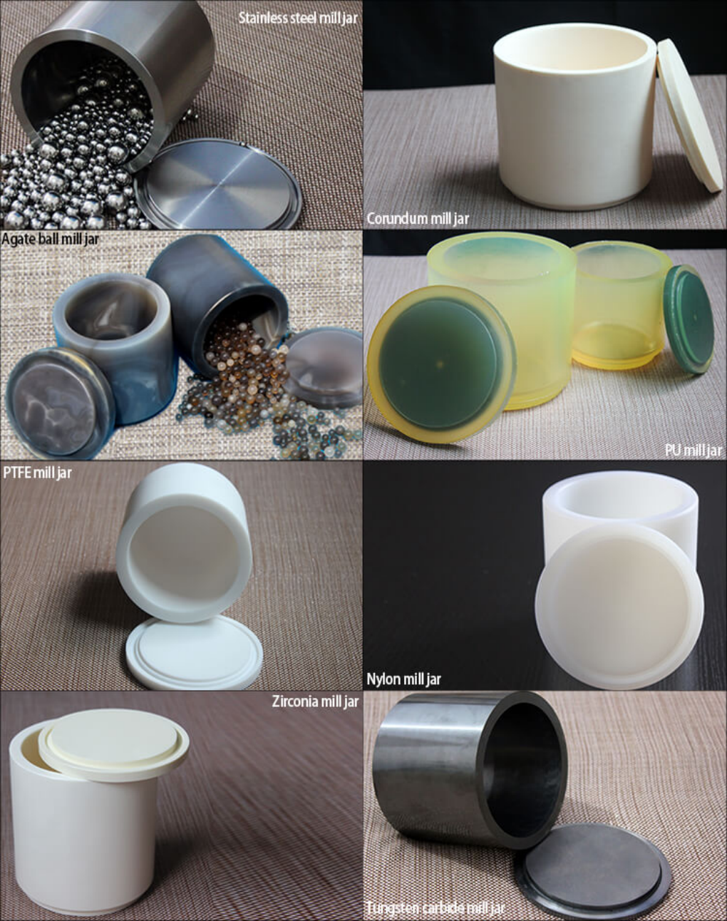 High Grinding Efficiency Planetary Ball Mill Jar Multiple Sizes and Materials for Versatility