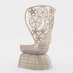 Exquisite Flower Wicker Plastic Rattan Bistro Chair