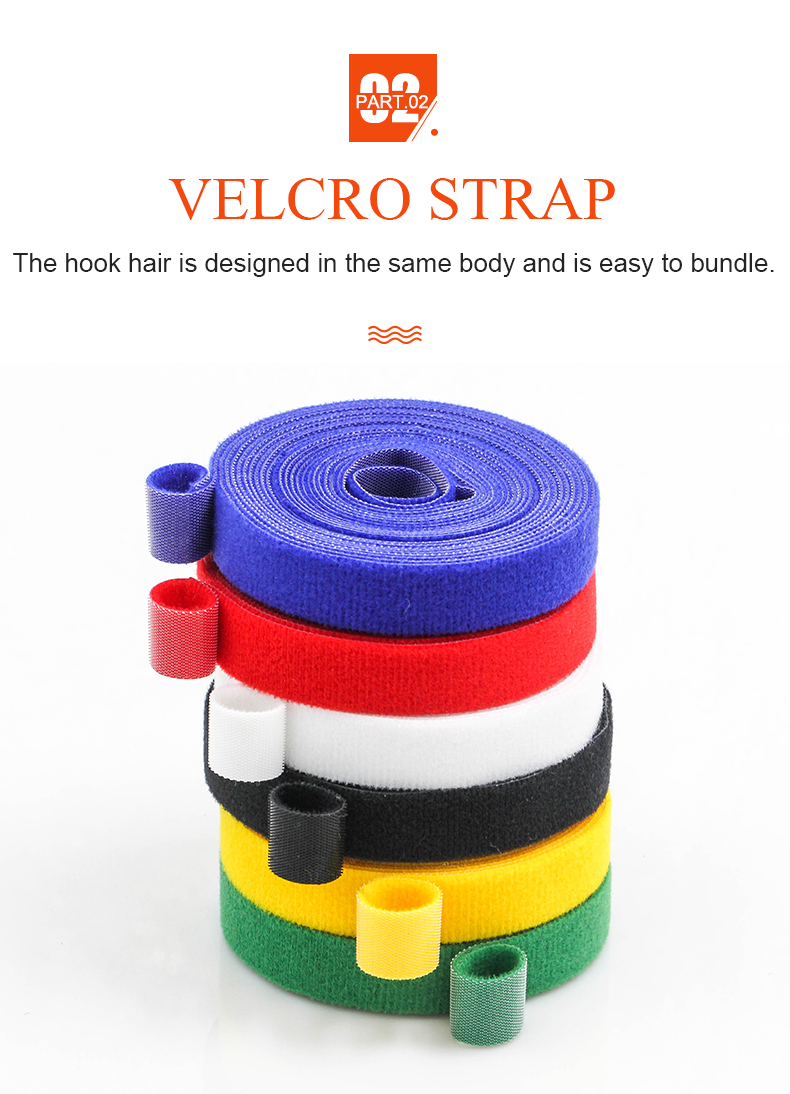 Custom size Colorful Hook and Loop Nylon Fabric Fastener DIY Craft Sup Self Adhesive Tape