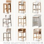 Modern Patio Garden Bar Chair Durable and Strong Teak Wood Furniture for