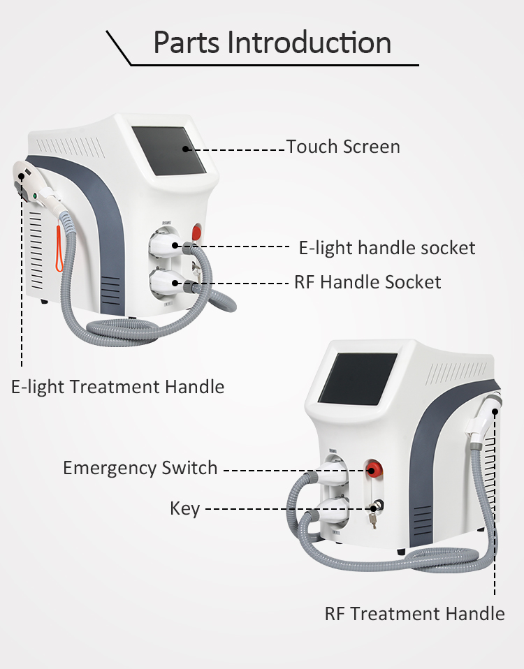 1-10Hz E Light Laser Hair Removal Machine 3 In 1 Multifunctional Elight IPL RF Laser