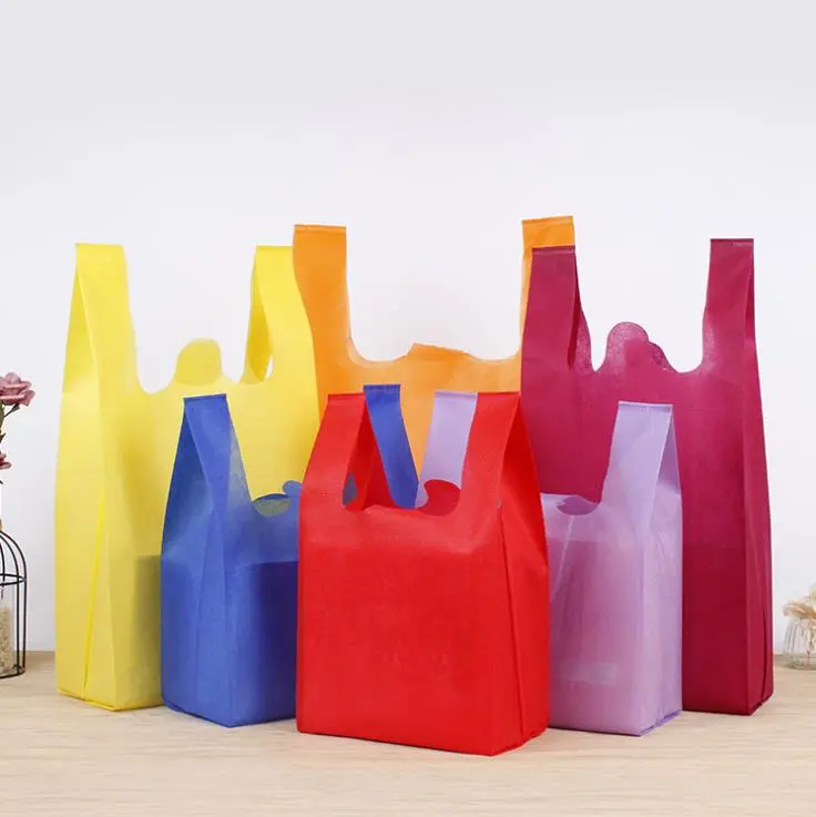 Hot Sale Polypropylene Supermarket Shopping Bags Nonwoven T-Shirt Vest Bag