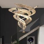 Modern Hotel Project Banquet Hall Restaurant Gold Chandeliers Luxury extra Large