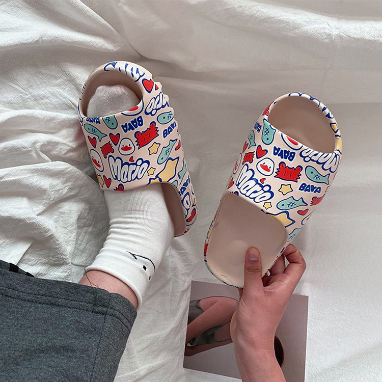 Summer Indoor Printed Flat EVA Women Yezzy Slides