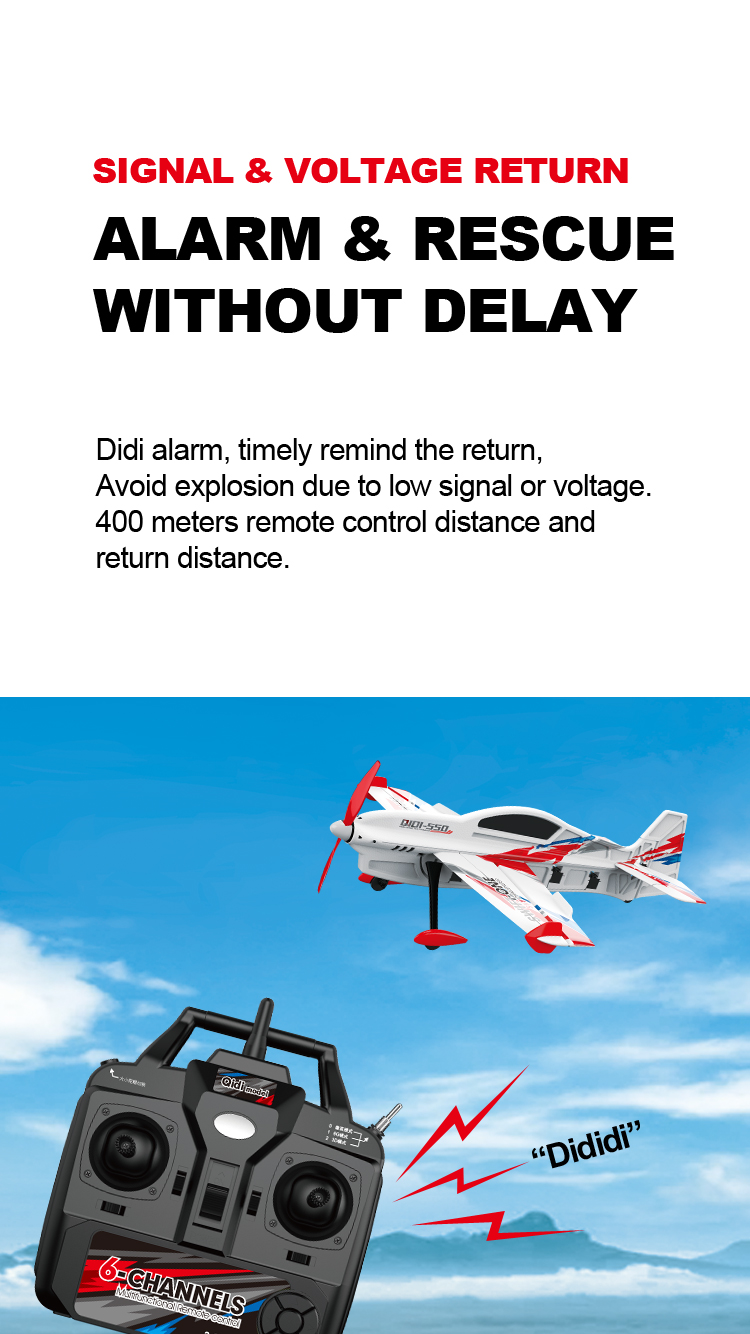 Trainstar RC Plane Glider EPP Foam Trainer Warbird Fixed Wing RTF One-Key U Turn Electric Power Source 140g 2.4GHz 4CH