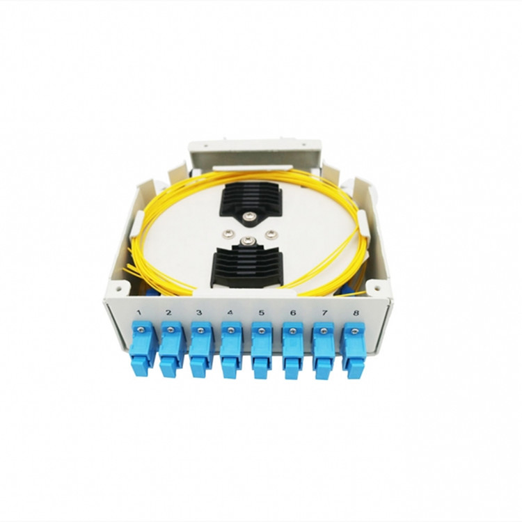 8 Port Din Rail Mounted Fiber Optic Din Rail Terminal Box With Sc/Upc Adapter Singemode Pigtails