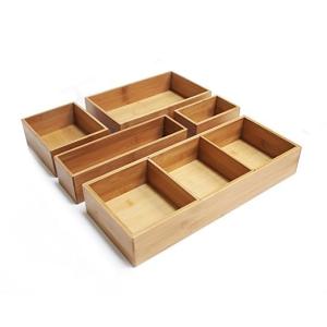 Quality Bamboo wood kitchen cutlery holder drawer organizer wholesale