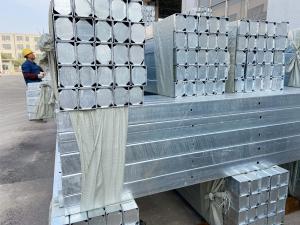 Quality Q235 Galvanized Steel Cross Arm Brace Pole Rectangular Tube Transmission Line wholesale