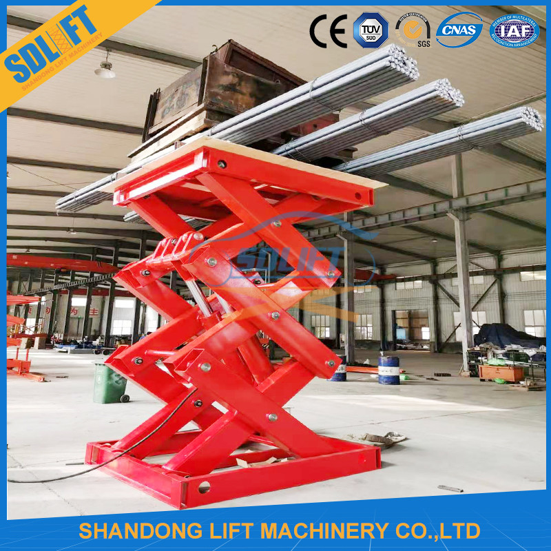 Hydraulic 18tons 3m Heavy Duty Scissor Cargo Lift Warehouse Anti Skid