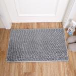 Grey Fluffy 24''x38'' Microfiber Bathroom Mats Super Water Absorption