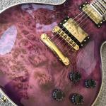 Grand Purple burl top Electric Guitar, Solid Mahogany Body 6 strings Guitarra