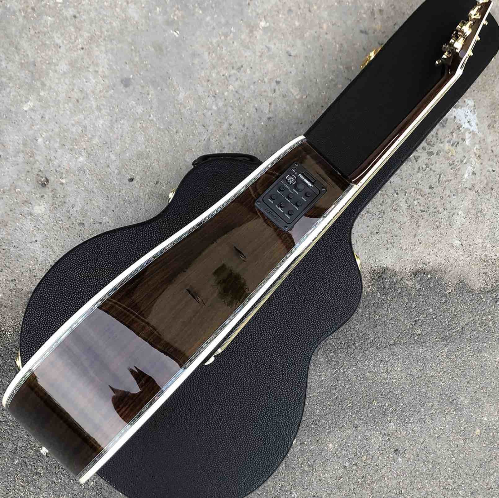 Classical Acoustic Guitar Grand Cutaway 41" Solid Spruce Top Rosewood back&side 301 EQ Abalone Binding