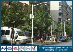 Quality Professional Polygonal Galvanized CCTV Camera Pole Single Arm wholesale