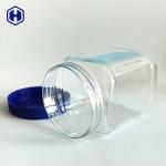 Transparent Square Wide Mouth Plastic Jars Sturdy Plastic Screw Top Jars