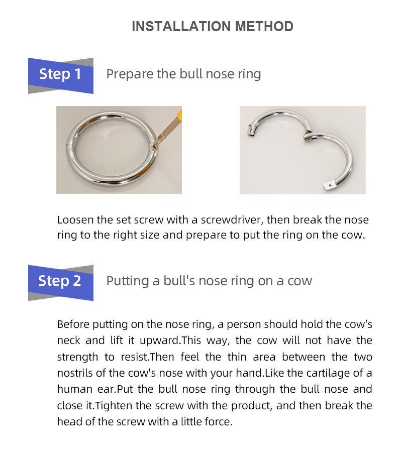 10mm Coarseness Bull Nose Ring With Durable Carbon Steel And Chrome Plating
