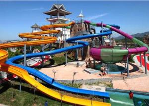 Quality Water Sports Fiberglass Water Slide , Family Entertainment Giant Pool Slide wholesale