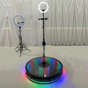Quality Platform 27&quot; 45&quot; Adjustable LED 360 Photo Booth With Tempered Glass wholesale