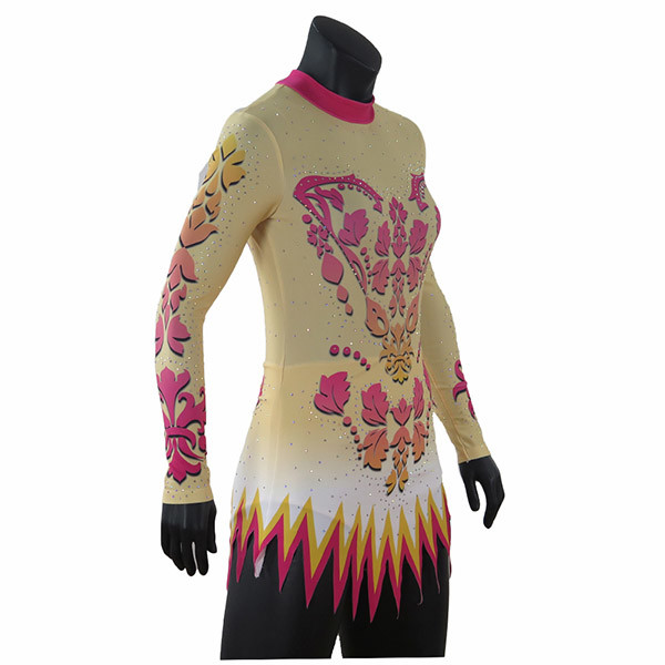 New Style Rhythmic Gymnastics Leotards / Gymnastics Bodysuits Lovely Patterns