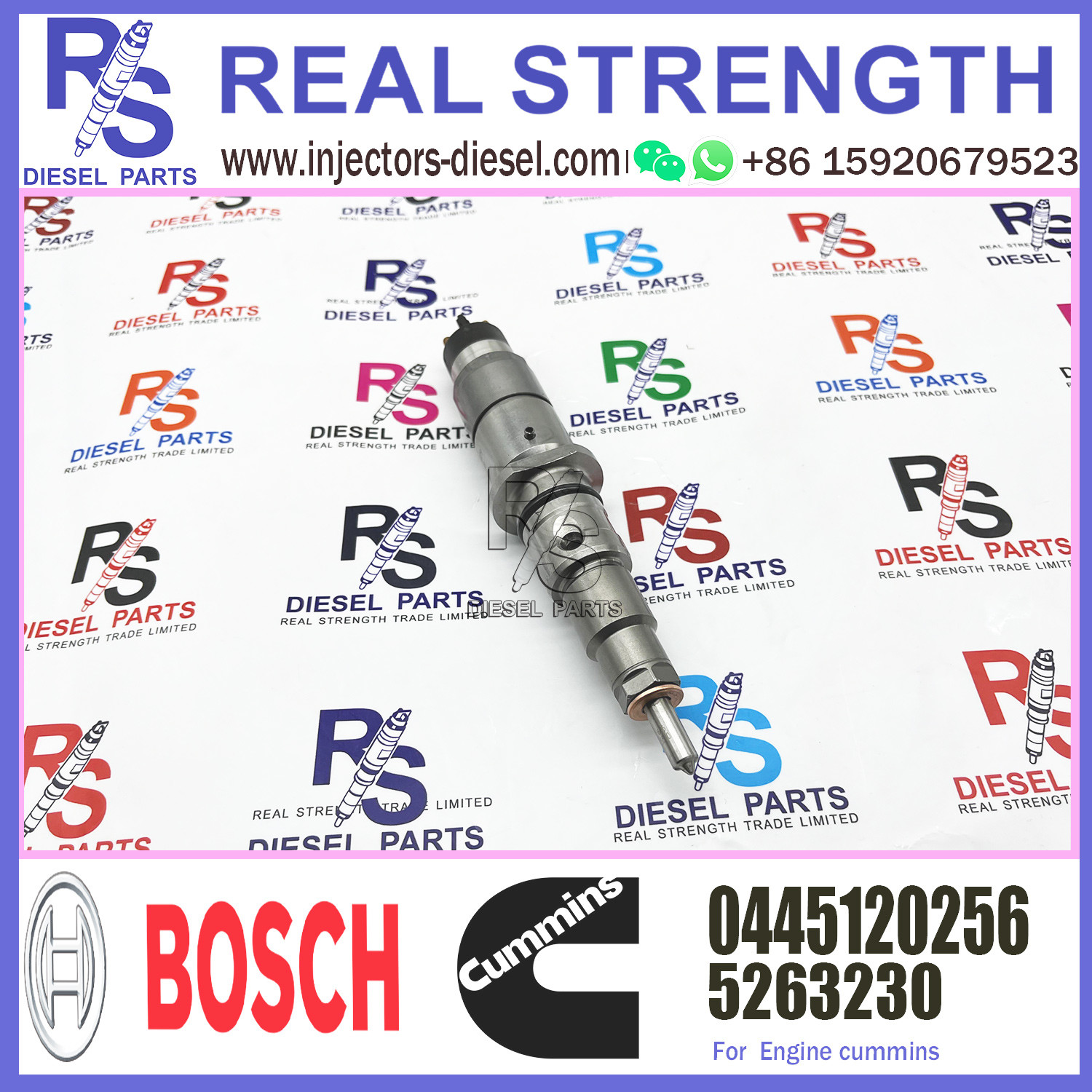 Brand New Diesel Fuel Injector Common Rail Injector Assembly 0445120256 5263319 for Cummins
