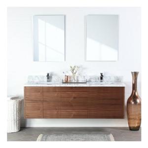 Quality Modern Hotel Bathroom Vanity Cabinet with Solid Wood Construction and Lacquer Finish wholesale