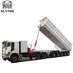 Quality 5 Axle 80T Semi Trailer End Dump Truck Mechanical Suspension wholesale