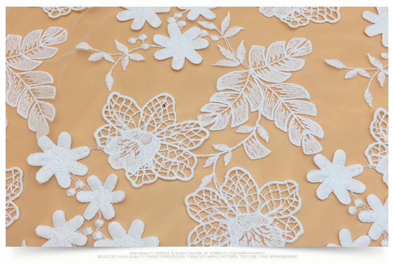2018 Summer Newest Style Embroidery Fabric 140cm wide for wedding dress