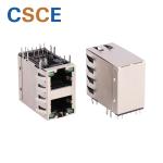 100/1000Base - T Stacked RJ45 Connectors Diameter 0.46mm Contact Material