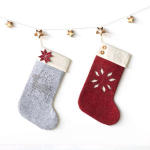 Quality Felt Grey Christmas Stocking Craft Bulk Candy Bag Craft wholesale