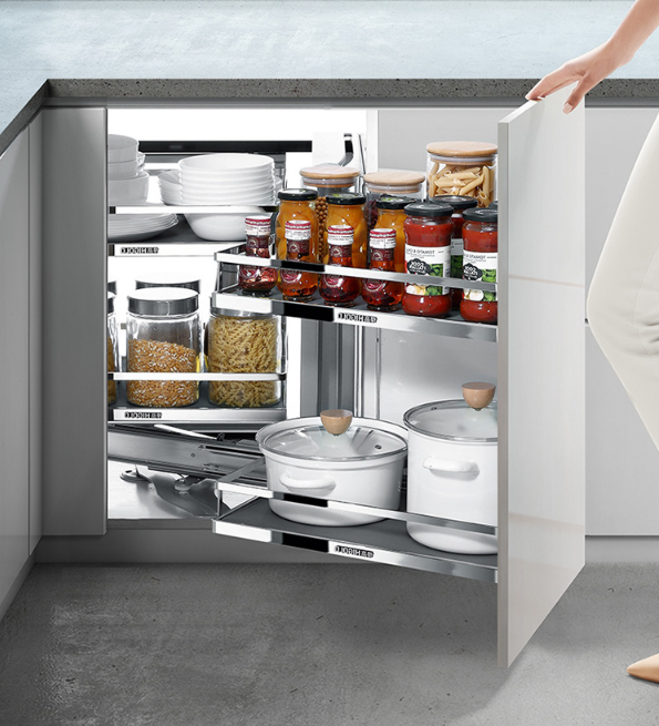 Lacquer Surface Treatment Wooden Cabinets for Customized Veneer Color Kitchen Furniture